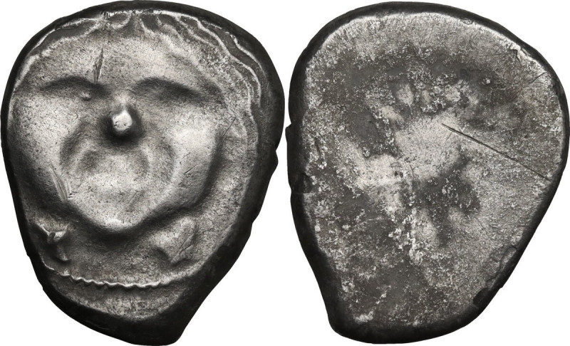 Greek Italy. Etruria, Populonia. AR 20-Asses, 3rd century BC. Obv. Facing head o...