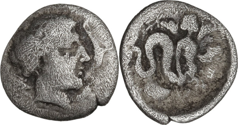 Greek Italy. Central and Southern Campania, Allifae. AR Obol, 325-275 BC. Obv. L...
