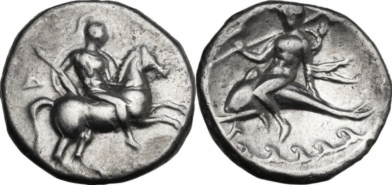 Greek Italy. Southern Apulia, Tarentum. AR Nomos, c. 272-240 BC. Apollonios and ...