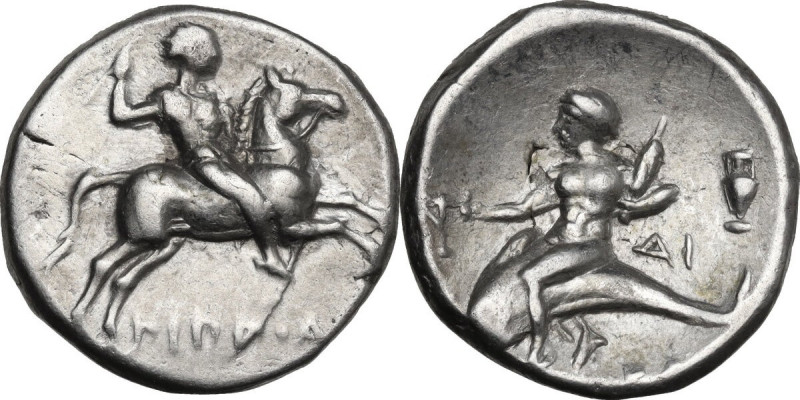 Greek Italy. Southern Apulia, Tarentum. AR Nomos, c. 272-240 BC. Hippoda- and Di...