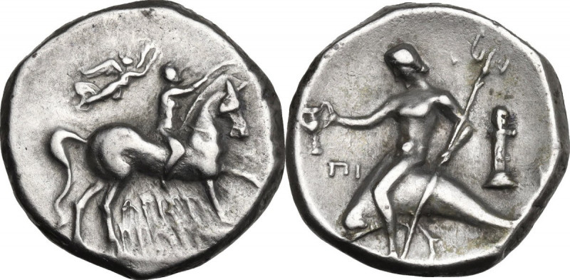 Greek Italy. Southern Apulia, Tarentum. AR Nomos, c. 272-240 BC. Aristokrates an...