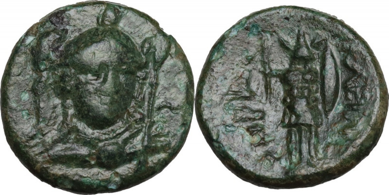 Greek Italy. Southern Lucania, Heraclea. AE 14 mm. c. 281-278 BC. Obv. Draped bu...