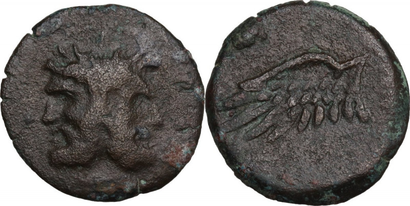 Sicily. Panormos. Under Roman rule. AE 25mm, after 241 BC. Obv. Head of Janus. R...