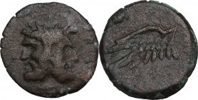 Sicily. Panormos. Under Roman rule. AE 25mm, after 241 BC. Obv. Head of Janus. Rev. Wing of a bird. CNS I 103; HGC 2 1685. AE. 7.58 g. 25.00 mm. R. Ra...