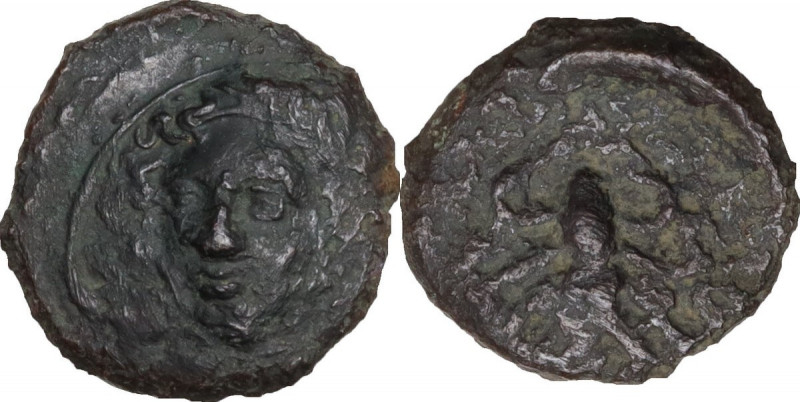 Sicily. Syracuse. Second Democracy (466-406 BC). AE Trias, c. 405 BC. Obv. Head ...