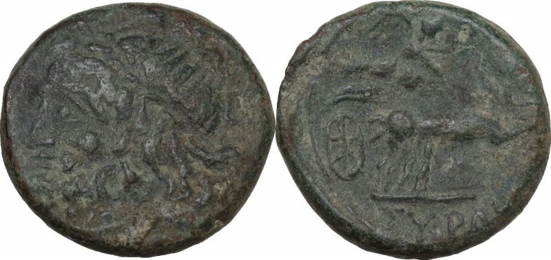 Sicily. Syracuse. Under roman rule. AE 21 mm, after 212 BC. Obv. Laureate head o...