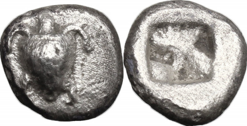 Continental Greece. Islands off Attica, Aegina. AR Obol, 480-456 BC. Obv. Sea tu...
