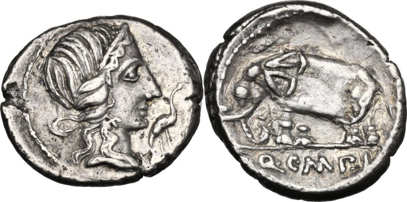 Q. Caecilius Metellus Pius. AR Denarius, 81 BC. Obv. Diademed head of Pietas rig...