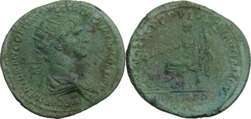 Trajan (98-117). AE Dupondius, 114-117. Obv. IMP CAES NER TRAIANO OPTIMO AVG GER...