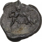 Leads from Ancient World. Roman lead Seal, 3rd-4th centuries AD. Obv. Gladiators fighting: Secutor against Retiarius. PB. 1.35 g. 12.50 mm. EF.