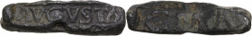 Leads from Ancient World. Roman impressed Lead, 3rd-4th centuries AD. Obv. AVGVSTA. Rev. CMA.M. PB. 3.37 g. 23 x 6 mm. About EF.