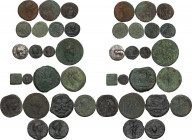 Roman Republic to Roman Empire. Multiple lot of 21 unclassified coins; all AE but for AR Stater of Thurium. AG/AE. Noted Sestertii "Judea Capta" of Ve...