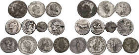 The Roman Republic to the Empire. Multiple lot of eleven (11) unclassified AR and BI coins, including at least a fourrèe and a very attractive Trajan'...