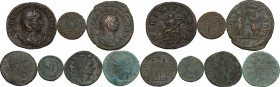 The Roman Empire. Multiple lot of seven (7) unclassified AE coins, including Ael. Flaccilla and Her. Etruscilla. AE. Very interesting for denomination...