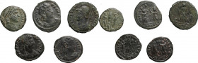 Roman Empire. Constantine I and his sons. Multiple lot of five (5) unclassified AE Folles. AE. Good VF:VF.