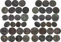 The Roman Empire. Multiple lot of twenty-three (23) unclassified AE Follis, late Empire. AE.