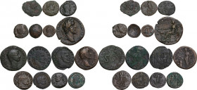 Roman Empire to Byzantine Empire. Multiple lot of fifteen (15) unclassified coins. AE.