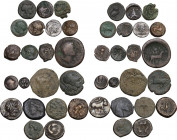 Miscellaneous. Multiple lot of twentyone (21) unclassified coins, mostly greek. AR/AE.