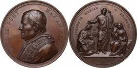 Pio IX (1846-1878), Giovanni Mastai Ferretti. Medaglia A. XXXI. D/ PIVS IX PONT MAX AN XXXI. Busto a sinistra con berrettino, mozzetta e stola. R/ IOS...
