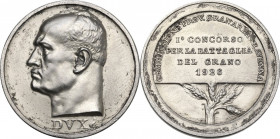 Medaglia Commissione Provinciale Granaria di Ravenna, per il 1° Concorso per la Battaglia del Grano 1926. AE. 39.00 mm. Opus: A. Mistruzzi. BB+.