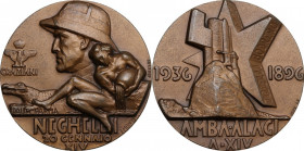 Medaglia A. XIV, Guerra d'Etiopia. Casolari XIV-137. AE. 43.50 mm. Opus: E. Monti. R. SPL.