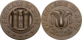 Medaglia A. XIV, 1936, Agonali di Rodi. Casolari XIV-196. AE. 40.00 mm. SPL+.