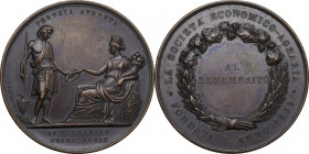 Medaglia di benemerenza della Società Economico-Agraria di Perugia (fondata nel 1838). AE. 51.00 mm. Opus: P. Girometti. SPL.
