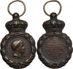 Napoleone I (1805-1814) Imperatore di Francia e Re d'Italia. Medaglia di Sant’Elena (1857). AE. 49.00 mm. Opus: A. Barrè. qBB.