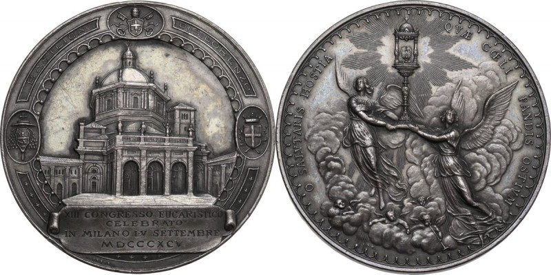 Medaglia 1895, XIII Congresso Eucaristico, Milano. AG. 47.20 mm. Opus: Johnson. ...