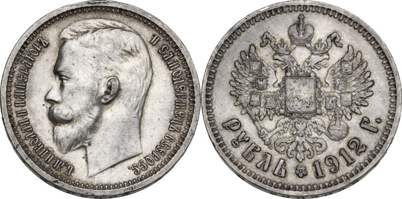 Russia. Nicholas II (1894-1917). Rouble 1912 Γ. Bitkin 66. AR. 20.06 g. 33.65 mm...