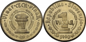 Slovenia. Republic. 1 Dinar 1990, Pattern Token. KM X-Tn1. Brass. 11.04 g. 29.00 mm. RR. near MS.