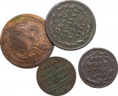 Lotto di quattro (4) monete in AE, fine XVIII-inizi XIX sec. AE.