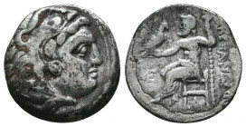 KINGS of MACEDON. Alexander III ‘the Great’. 336-323 BC. AR Drachm. Amphipolis mint. Struck under Antipater, circa 325-323/2 BC. Head of Herakles righ...