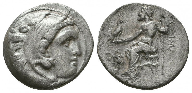 THRACIAN KINGDOM. Lysimachus (305-281 BC). AR drachm . About VF. Posthumous Alex...