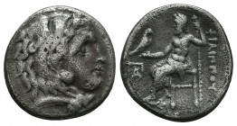 KINGS of MACEDON. Alexander III 'The Great'. 336-323 BC. AR Tetradrachm . Amphipolis mint. Struck 323-320 BC. Head of Herakles right, wearing lion's s...