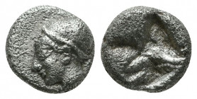 Phokaia AR Diobol, c. 510-494 BC

Condition: Very Fine

Weight: 1.3 gr
Diameter: 9 mm