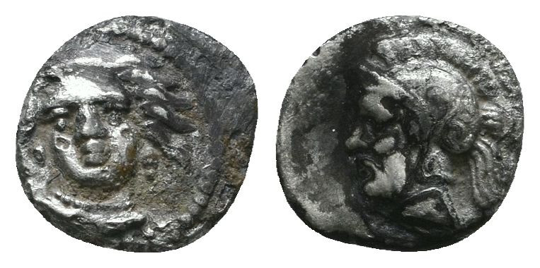 UNCERTAIN CILICIA. Possibly Tarsos. Datames. 378-372 B.C. AR obol. .71 gm. 10 mm...