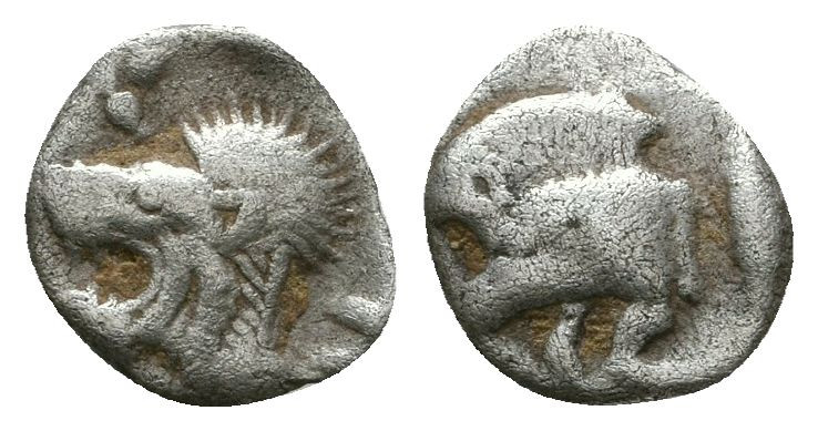 Kyzikos AR Obol, c. 450-400 BC.

Condition: Very Fine

Weight: 0.3 gr
Diameter: ...