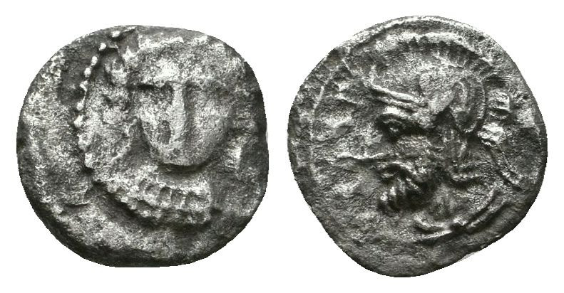 UNCERTAIN CILICIA. Possibly Tarsos. Datames. 378-372 B.C. AR obol. .71 gm. 10 mm...