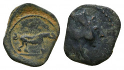 Unidentified interesting coin, Ae

Condition: Very Fine

Weight: 0.6 gr
Diameter: 11 mm