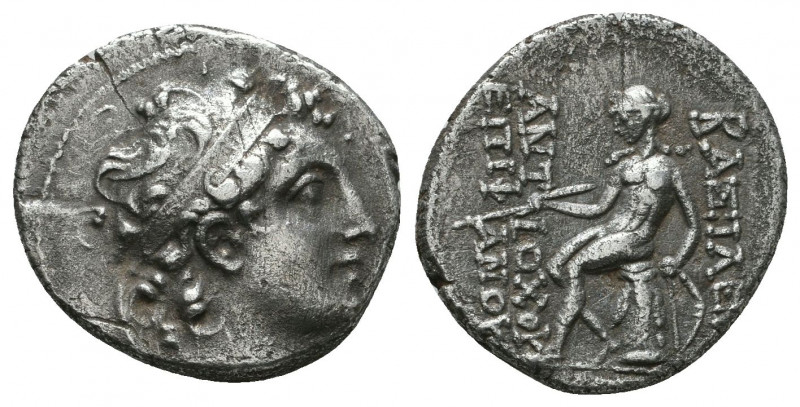 Antiochos VI Dionysos Drachm. Antiochia, 143-142 BC.

Condition: Very Fine

Weig...