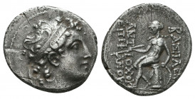 Antiochos VI Dionysos Drachm. Antiochia, 143-142 BC.

Condition: Very Fine

Weight: 3.6 gr
Diameter: 17 mm
