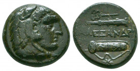 KINGS OF MACEDON. Alexander III 'the Great' (336-323 BC). Ae Unit. Uncertain mint in Western Asia Minor. Obv: Head of Herakles right, wearing lion ski...