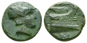 Kingdom of Macedon, Demetrios I Poliorketes AE Salamis, circa 300-295 BC.
Helmeted head of Athena to right.
Rev: Prow of galley to right, BA above.

C...