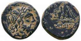 Pontic Kingdom, Amisos. Mithradates VI. ca. 95-70 B.C. AE 19. civic issue, common-type for cities in the Pontic Kingdom. Laureate head of Zeus right /...