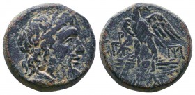 BITHYNIA. Dia. Ae (Circa 95-90 or 80-70 BC). Struck under Mithradates VI Eupator.
Laureate head of Zeus right. Rev: ΔΙΑΣ./ Eagle, with head right and...
