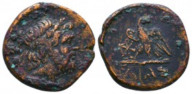 Bythinia, Dias AE. 120-63 BC. Zeus head right, eagle left.

Condition: Very Fine

Weight: 8.0 gr
Diameter: 21 mm