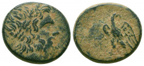 Bythinia, Dias AE. 120-63 BC. Zeus head right, eagle left.

Condition: Very Fine

Weight: 7.7 gr
Diameter: 20 mm