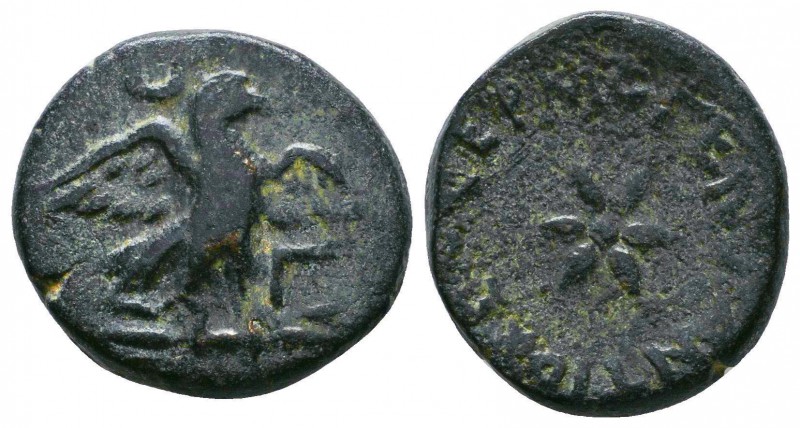Pisidia, Antioch, c. 36-25 BC. Æ. Nikoboulos, magistrate. Eagle standing r. on t...