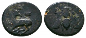 Ionia, Ephesos AE. 387-295 BC.

Condition: Very Fine

Weight: 2.0 gr
Diameter: 14 mm